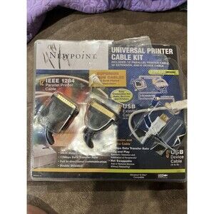 Newpoint Universal Printer Cable Kit 12' Parallel, 10' Extension, 6' USB Device
